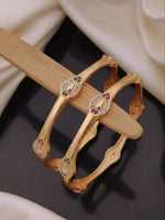 Load image into Gallery viewer, Fancy CZ AD Vaccum Kadli Brass Direct Gold Plating Daily Wear Bangel