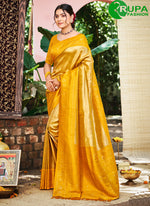 Load image into Gallery viewer, Delightful Yellow Color Kanjivaram Silk Traditional Party Wear Saree