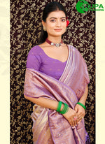 Load image into Gallery viewer, Stunning Mauve Color Kanjivaram Silk Designer Party Wear Traditional Saree