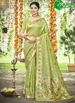 Load image into Gallery viewer, Gorgeous Green Color Assam Silk New Designer Traditional Saree With Meena Work Blouse