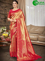Load image into Gallery viewer, Awesome Red Color Kanjivaram Silk New Designer Party Wear Saree