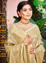 Load image into Gallery viewer, Beige Color Kanjivaram Silk New Designer Party Wear Saree