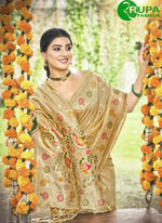 Load image into Gallery viewer, Beige Color Assam Silk With Meena Work Classical Designer Party Wear Saree