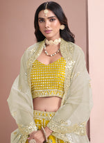 Load image into Gallery viewer, Attractive Mustard Color Embroidered Traditional Wear Lehenga Choli