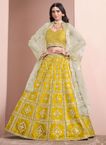 Load image into Gallery viewer, Attractive Mustard Color Embroidered Traditional Wear Lehenga Choli