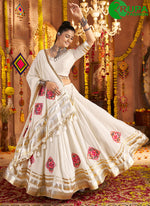 Load image into Gallery viewer, Divine White Color Rayon New Designer Festive Wear Lehenga Choli