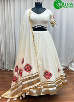 Load image into Gallery viewer, Divine White Color Rayon New Designer Festive Wear Lehenga Choli