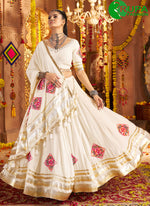 Load image into Gallery viewer, Divine White Color Rayon New Designer Festive Wear Lehenga Choli