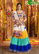Load image into Gallery viewer, Cotton Readymade Lehenga Choli with Embroidered, Mirror and Thread Work