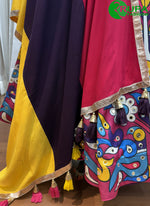 Load image into Gallery viewer, Purple Color Cotton Embroidered, Fancy, Mirror and Print Work Readymade Lehenga Choli