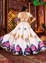 Load image into Gallery viewer, Divine White Color Fancy, Lace, Mirror and Print Work Silk Readymade Lehenga Choli