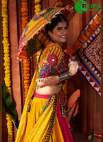 Load image into Gallery viewer, Multi Color Embroidered, Mirror and Thread Work Viscose Cotton Readymade Lehenga Choli