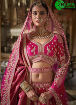 Load image into Gallery viewer, Fuchsia Color Silk New Designer Wedding Wear A Line Lehenga Choli