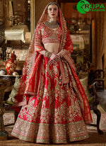 Load image into Gallery viewer, Adorable Red Color Silk New Designer Bridal Wear A Line Lehenga Choli