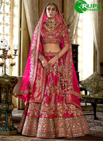 Load image into Gallery viewer, Rani Silk Embroidered, Pearls, Sequins, Thread, Weaving and Zari Work A - Line Lehenga Choli