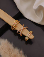 Load image into Gallery viewer, Fancy CZ AD Ladies Ring Combo Of 3 Pic Brass Direct Gold Plating Daily Wear