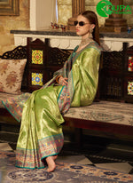 Load image into Gallery viewer, Wonderful Green Color Silk Designer Party Wear Traditional Saree