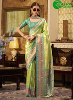 Load image into Gallery viewer, Wonderful Green Color Silk Designer Party Wear Traditional Saree