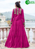Load image into Gallery viewer, Divine Pink Color Rayon Plain Work Readymade Lehenga Choli