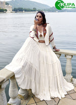 Load image into Gallery viewer, Outstanding White Color Plain Work Rayon Readymade Lehenga Choli