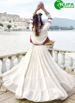 Load image into Gallery viewer, Outstanding White Color Plain Work Rayon Readymade Lehenga Choli