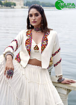 Load image into Gallery viewer, Outstanding White Color Plain Work Rayon Readymade Lehenga Choli