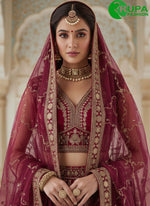 Load image into Gallery viewer, Magnetic Pink Color Dori, Embroidered, Sequins, Thread and Zari Work Silk Lehenga Choli