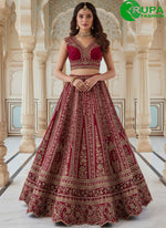 Load image into Gallery viewer, Magnetic Pink Color Dori, Embroidered, Sequins, Thread and Zari Work Silk Lehenga Choli
