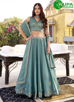 Load image into Gallery viewer, Adorable Sea Green Color Crush Designer Party Wear Lehenga Choli