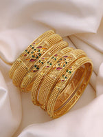 Load image into Gallery viewer, Fancy High Gold Plating Patla Bengals Set 6 Pic Brass Micro Gold Plating For Daily Wear