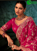 Load image into Gallery viewer, Lovely Pink Color Satin Traditional Saree with Aari and Embroidered Work