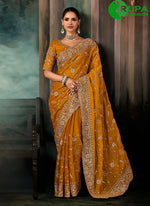 Load image into Gallery viewer, Divine Mustard Color Fancy Fabric New Designer Traditional Wear Saree