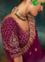 Load image into Gallery viewer, Wonderful Purple Color Satin New Designer Party Wear Classical Saree