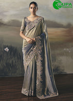 Load image into Gallery viewer, Grey Color Tissue Designer Party Wear Classical Saree