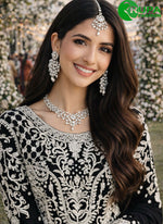 Load image into Gallery viewer, Majestic Black Color New Designer Party Wear Straight Salwar Suit
