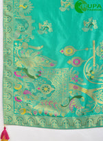 Load image into Gallery viewer, Attractive Pure Dola Contemporary Saree In Turquoise Color