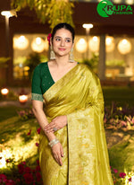 Load image into Gallery viewer, Wonderful Green Pure Dola Traditional Saree