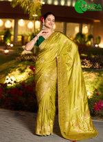 Load image into Gallery viewer, Wonderful Green Pure Dola Traditional Saree