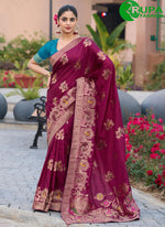 Load image into Gallery viewer, Meenakari, Swarovski, Woven and Zari Work Pure Dola Trendy Saree In Purple