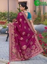 Load image into Gallery viewer, Meenakari, Swarovski, Woven and Zari Work Pure Dola Trendy Saree In Purple
