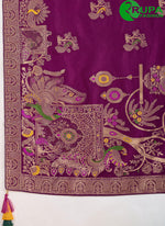 Load image into Gallery viewer, Meenakari, Swarovski, Woven and Zari Work Pure Dola Trendy Saree In Purple
