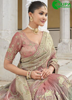 Load image into Gallery viewer, Multi Color Silk Embroidered and Khatli Work Designer Traditional Saree