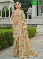 Load image into Gallery viewer, Multi Color Silk Contemporary Saree with Embroidered, Khatli and Print Work