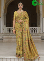 Load image into Gallery viewer, Divine Green Color Silk New Designer Traditional Saree With Embroidered Khatli Work