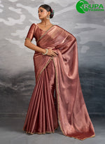 Load image into Gallery viewer, Rust Color Beads, Patch Border and Cut Dana Work Burberry Trendy Saree