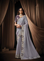 Load image into Gallery viewer, Adorable Lavender Color Silk New Designer Party Wear Saree
