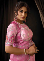 Load image into Gallery viewer, Speechless Pink Color Organza Designer Party Wear Saree