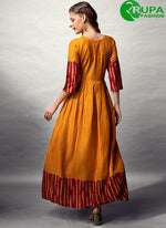Load image into Gallery viewer, Eye Catchy Mustard Color Readymade Rayon Cotton With Designer Printed Long Kurti