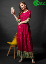 Load image into Gallery viewer, Beautiful Pink Color Readymade Rayon With Designer Printed Kurti