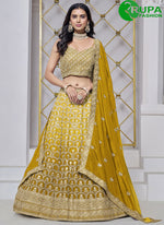 Load image into Gallery viewer, Attractive Yellow Padding Color ,Designer Embroidery Work Lehenga Choli